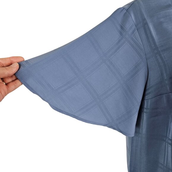 A New Day Womens Blue Houndstooth Blouse Size Medium Elegant Comfortable Casual - Picture 6 of 10